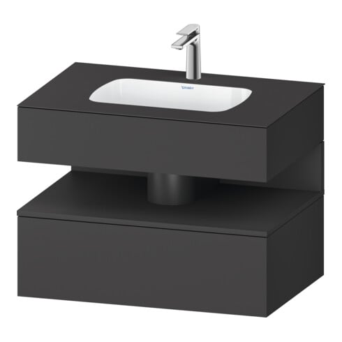 Duravit Einbauwaschtisch-Möbel-Set Qatego 80x55x60cm, graph ma, Konsolen-Waschtischunterbau