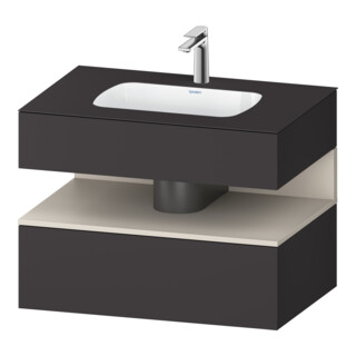 Duravit Einbauwaschtisch-Möbel-Set Qatego 80x55x60cm, T m/Grap matt, Konsolen-Waschtischunterbau