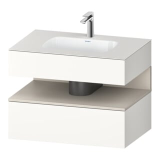 Duravit Einbauwaschtisch-Möbel-Set Qatego 80x55x60cm, T matt/we matt, Konsolen-Waschtischunterbau
