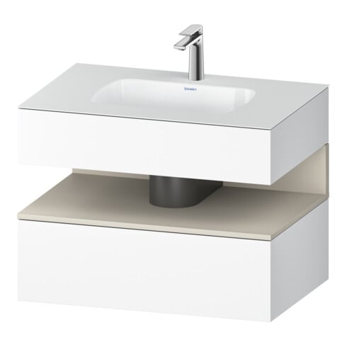 Duravit Einbauwaschtisch-Möbel-Set Qatego 80x55x60cm, T matt/weiß ma, Konsolen-Waschtischunterbau