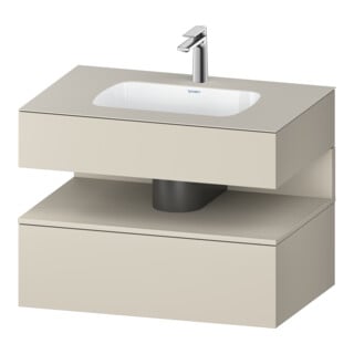 Duravit Einbauwaschtisch-Möbel-Set Qatego 80x55x60cm, Tau matt, Konsolen-Waschtischunterbau