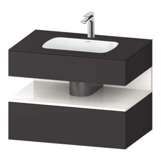 Duravit Einbauwaschtisch-Möbel-Set Qatego 80x55x60cm, w g/Gra m, Kon-WTU, Nischenb