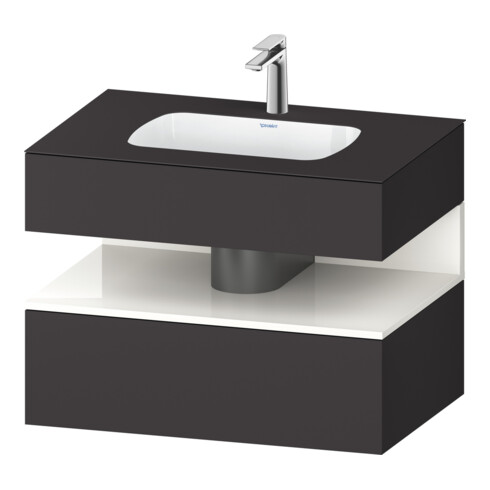 Duravit Einbauwaschtisch-Möbel-Set Qatego 80x55x60cm, w g/Gra m, Kon-WTU, Nischenb