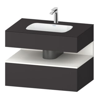 Duravit Einbauwaschtisch-Möbel-Set Qatego 80x55x60cm, w m/Gr matt, Konsolen-Waschtischunterbau