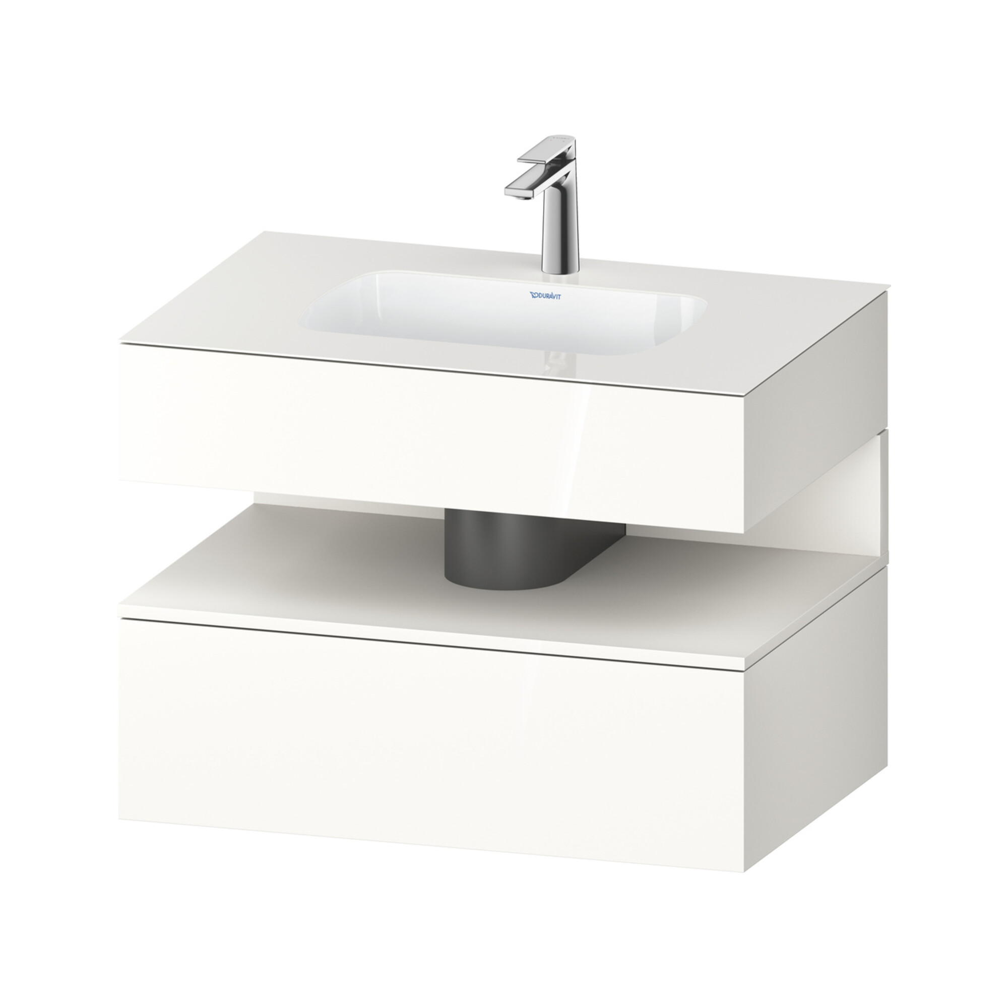 Duravit Einbauwaschtisch-Möbel-Set Qatego 80x55x60cm, w m/we g, Kon-WTU, Nischenb