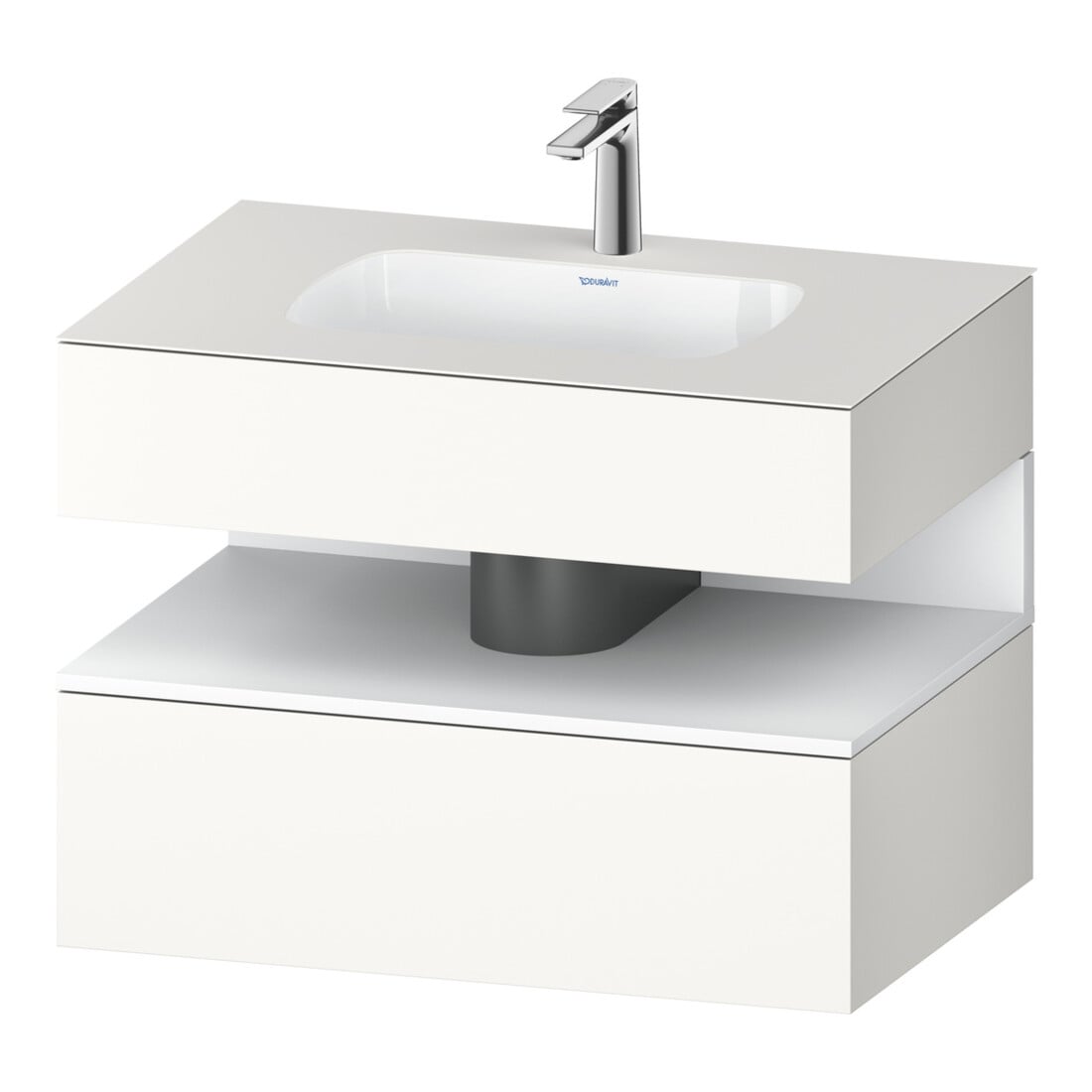 Duravit Einbauwaschtisch-Möbel-Set Qatego 80x55x60cm, w matt/we matt, Konsolen-Waschtischunterbau