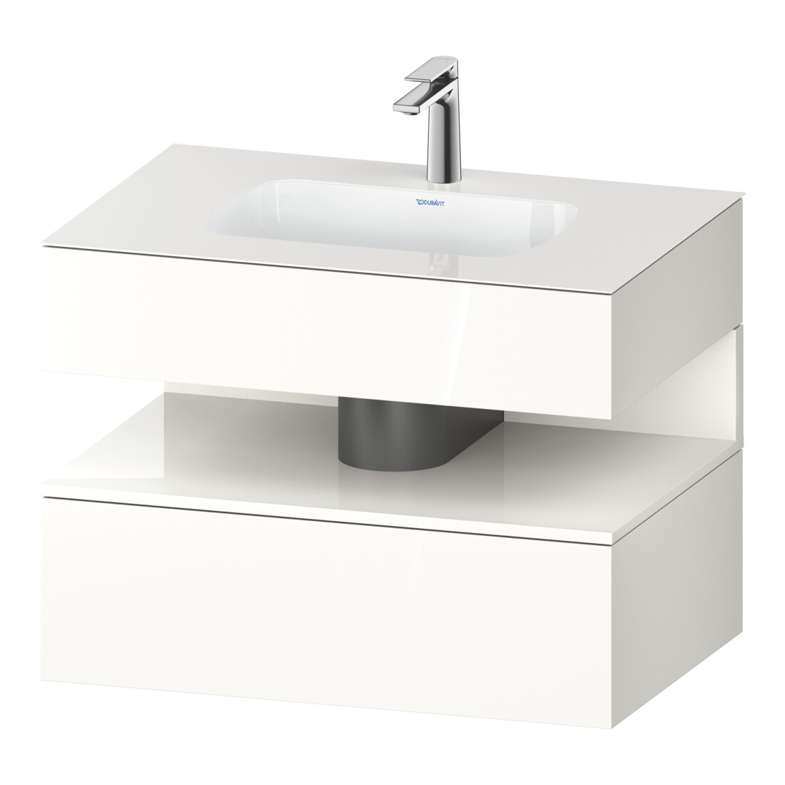 Duravit Einbauwaschtisch-Möbel-Set Qatego 80x55x60cm, we hgl, Konsolen-Waschtischunterbau