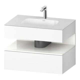 Duravit Einbauwaschtisch-Möbel-Set Qatego 80x55x60cm, we hgl/we ma, Konsolen-Waschtischunterbau