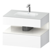Duravit Einbauwaschtisch-Möbel-Set Qatego 80x55x60cm, we hgl/we ma, Konsolen-Waschtischunterbau