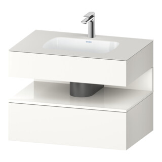 Duravit Einbauwaschtisch-Möbel-Set Qatego 80x55x60cm, we hgl/we matt, Konsolen-Waschtischunterbau