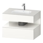 Duravit Einbauwaschtisch-Möbel-Set Qatego 80x55x60cm, we hgl/we matt, Konsolen-Waschtischunterbau