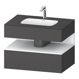 Duravit Einbauwaschtisch-Möbel-Set Qatego 80x55x60cm, we m/Grap ma, Konsolen-Waschtischunterbau