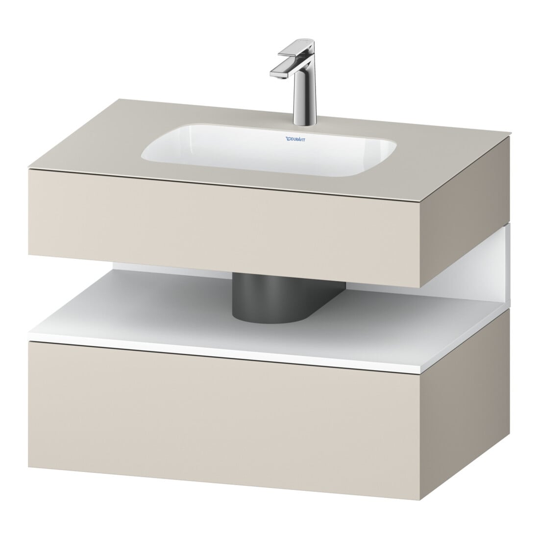 Duravit Einbauwaschtisch-Möbel-Set Qatego 80x55x60cm, we m/tau ma, Konsolen-Waschtischunterbau