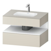 Duravit Einbauwaschtisch-Möbel-Set Qatego 80x55x60cm, we m/tau matt, Konsolen-Waschtischunterbau