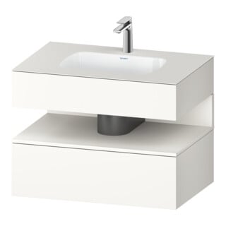 Duravit Einbauwaschtisch-Möbel-Set Qatego 80x55x60cm, we matt, Konsolen-Waschtischunterbau