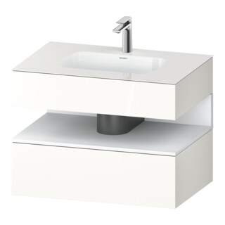 Duravit Einbauwaschtisch-Möbel-Set Qatego 80x55x60cm, we matt/we hgl, Konsolen-Waschtischunterbau