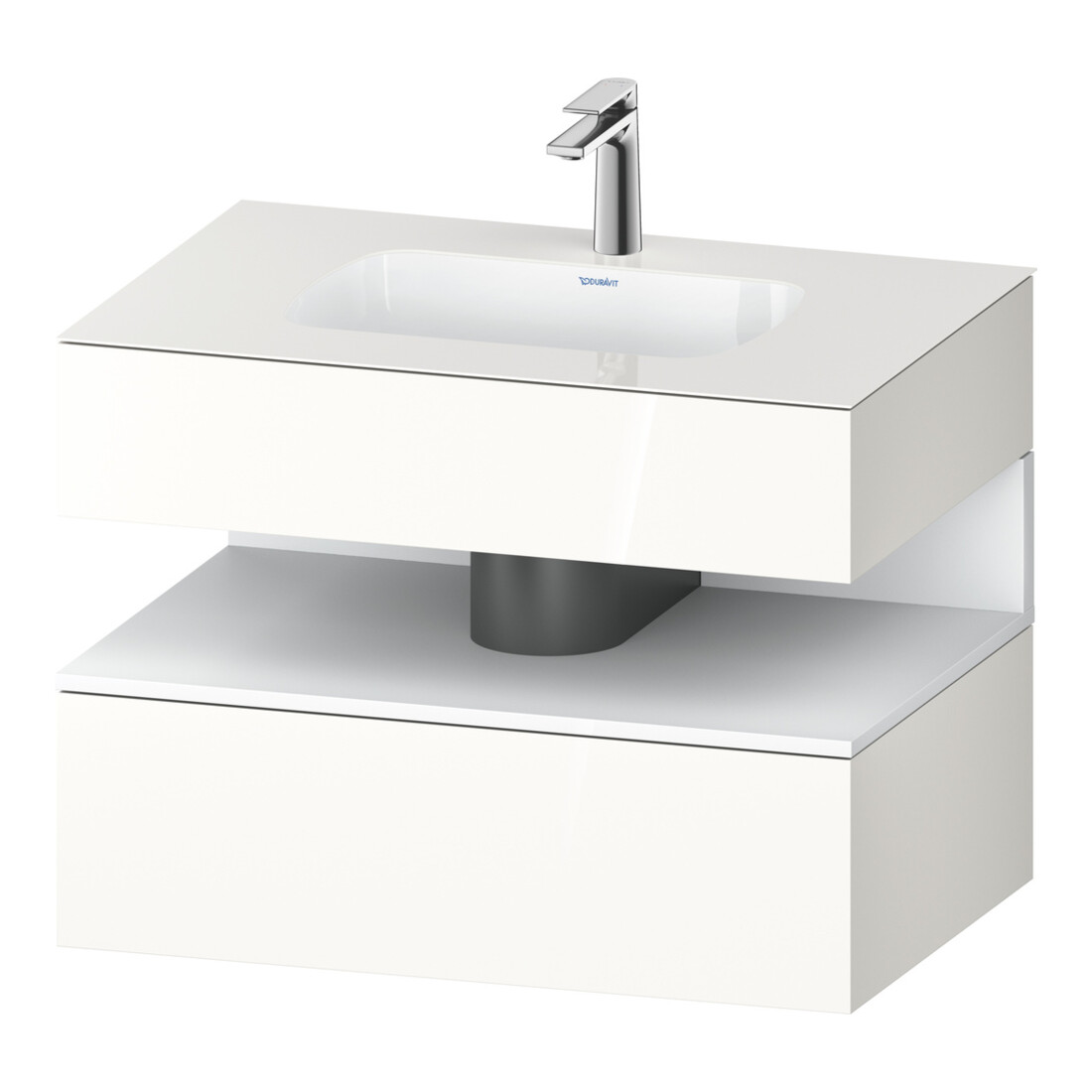 Duravit Einbauwaschtisch-Möbel-Set Qatego 80x55x60cm, we matt/we hgl, Konsolen-Waschtischunterbau