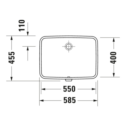 Duravit Einbauwaschtisch No. 1 55x40cm, EB v u, o. HL, m ÜL, o. HLB, we