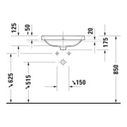 Duravit Einbauwaschtisch No. 1 55x43,5cm, EB v ob, m HL, ÜL, HLB, weiß-5