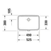 Duravit Einbauwaschtisch No. 1 EB v u, o HL, HL, m ÜL, geschli., we-3
