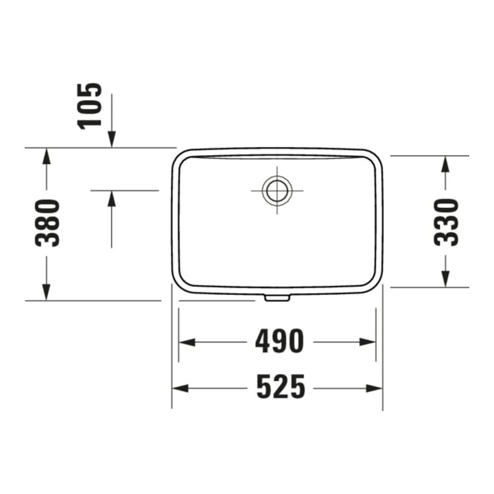 Duravit Einbauwaschtisch No. 1 EB v u, o HL, HL, m ÜL, geschli., we