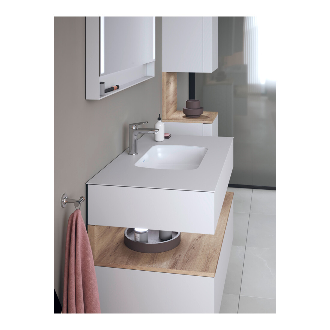 Duravit Einbauwaschtisch Qatego 48x32cm, EB v u, o HL, HL, m Ü, we hgl