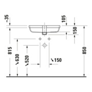 Duravit Einbauwaschtisch Qatego 48x32cm, EB v u, o HL, HL, m Ü, we hgl-5