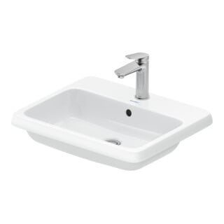 Duravit Einbauwaschtisch Qatego 55x45,5cm, EB v ob, m Hahnloch, we. hgl