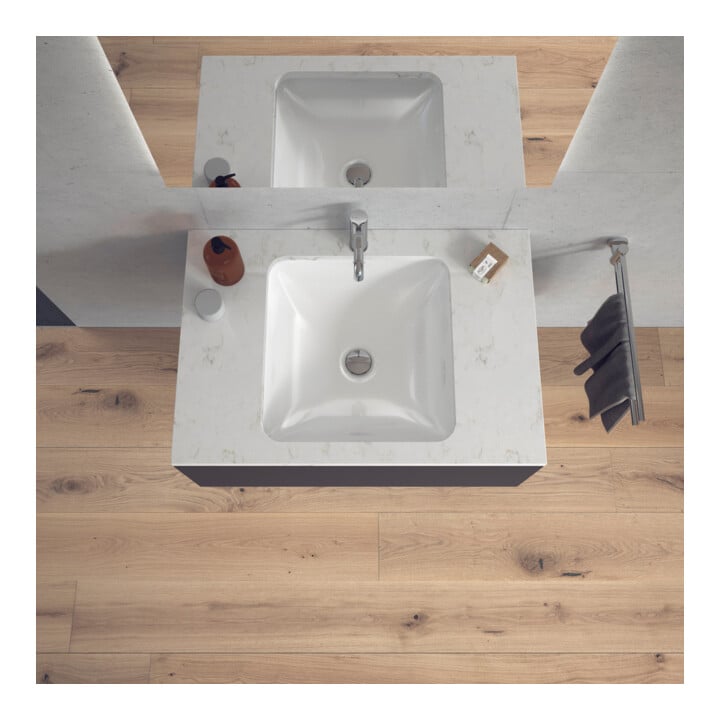 Duravit Einbauwaschtisch Starck 3 43x43cm, EB v unt, o. HL, HLB, m ÜL, we