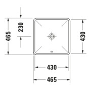 Duravit Einbauwaschtisch Starck 3 43x43cm, EB v unt, o. HL, HLB, m ÜL, we-4