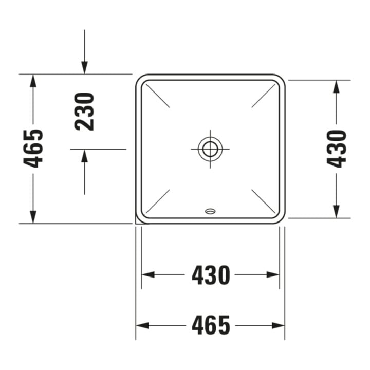 Duravit Einbauwaschtisch Starck 3 43x43cm, EB v unt, o. HL, HLB, m ÜL, we