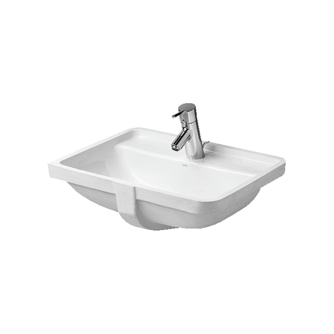 Duravit Einbauwaschtisch Starck 3 49x27cm, EB v unt, m HL, ÜL u. HLB, weiß