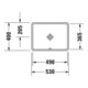 Duravit Einbauwaschtisch Starck 3 49x36,5cm, EB v u, o. HL, HLB, m ÜL, we