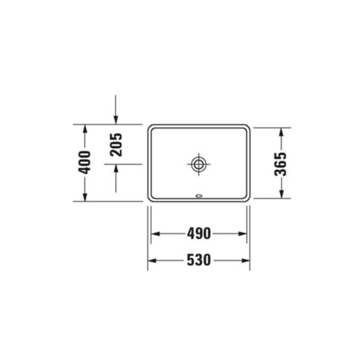 Duravit Einbauwaschtisch Starck 3 49x36,5cm, EB v u, o. HL, HLB, m ÜL, we