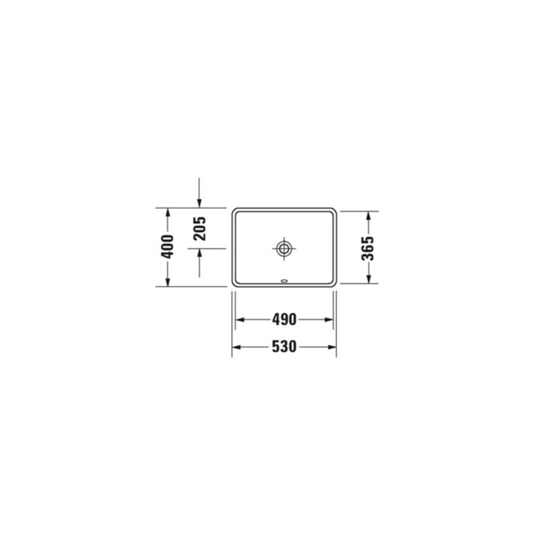 Duravit Einbauwaschtisch Starck 3 49x36,5cm, EB v u, o. HL, HLB, m ÜL, we
