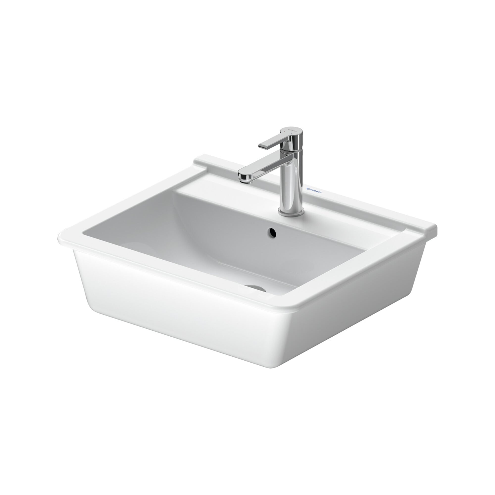 Duravit Einbauwaschtisch Starck 3 56x46,5cm, EB v ob, m HL, ÜL, HLB, weiß
