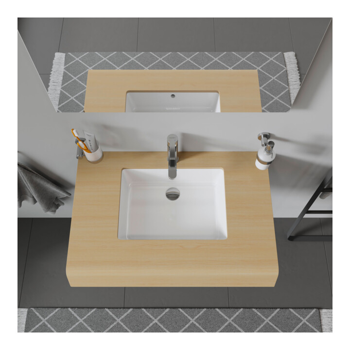 Duravit Einbauwaschtisch Vero 43x31,5cm, EB v unt, o. HL, m ÜL, weiß