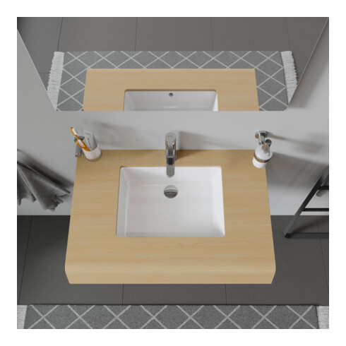 Duravit Einbauwaschtisch Vero 43x31,5cm, EB v unt, o. HL, m ÜL, weiß