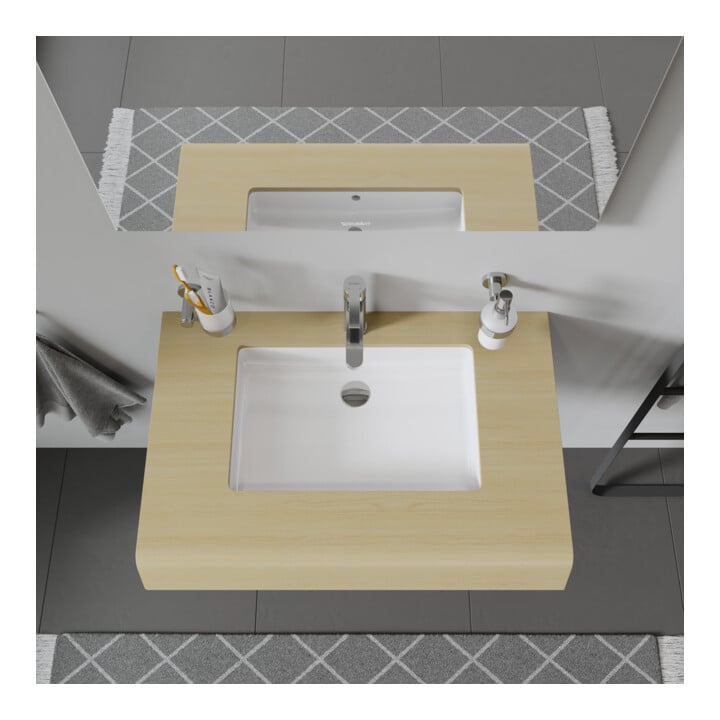 Duravit Einbauwaschtisch Vero 48,5x31,5cm, EB v unt, o. HL, m ÜL, weiß