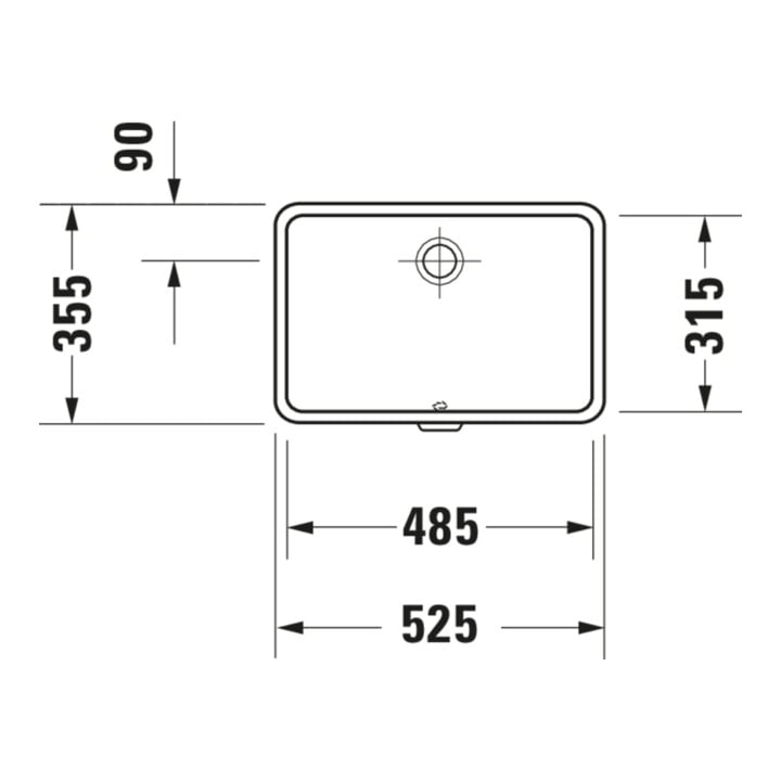 Duravit Einbauwaschtisch Vero 48,5x31,5cm, EB v unt, o. HL, m ÜL, weiß