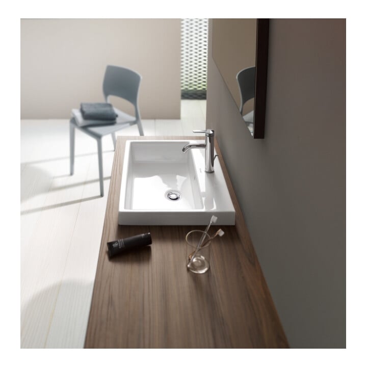 Duravit Einbauwaschtisch Vero Air 55x45,5cm EB v ob, m ÜL, HLB, 1 HL, weiß