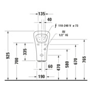 Duravit Elektronik-Absaug-Urinal DuraStyle 30x34cm, Netzanschl., riml., o. Fl, weiß-4
