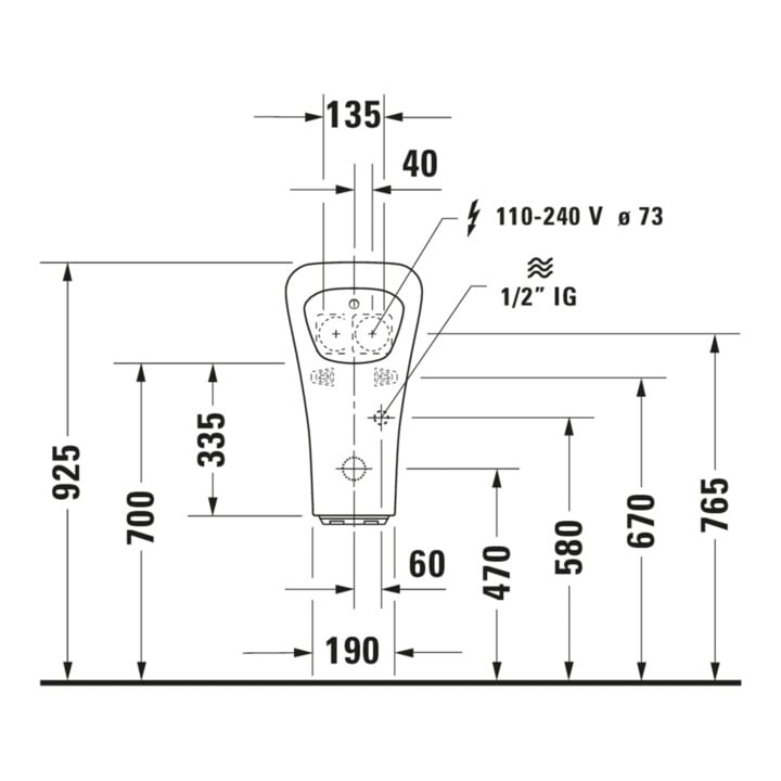 Duravit Elektronik-Absaug-Urinal DuraStyle 30x34cm, Netzanschl., riml., o. Fl, weiß