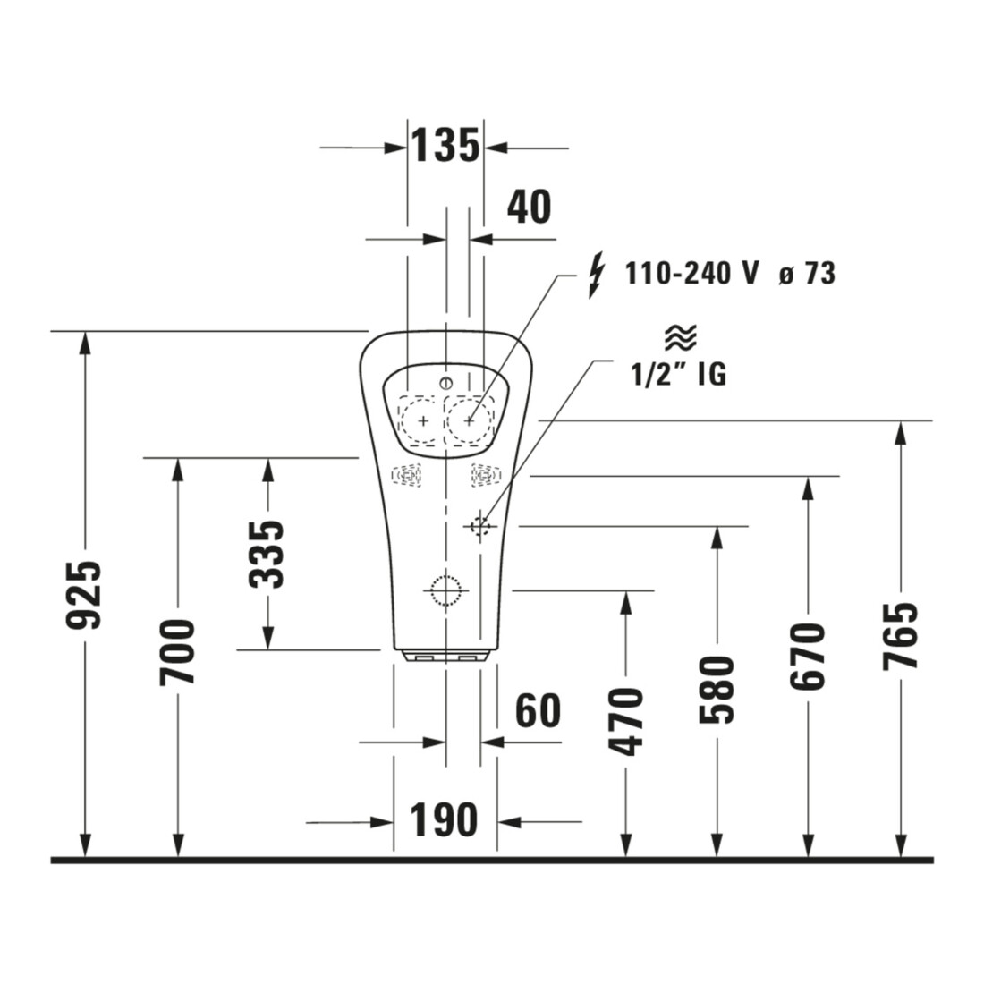 Duravit Elektronik-Absaug-Urinal DuraStyle 30x34cm, Netzanschl., riml., o. Fl, weiß