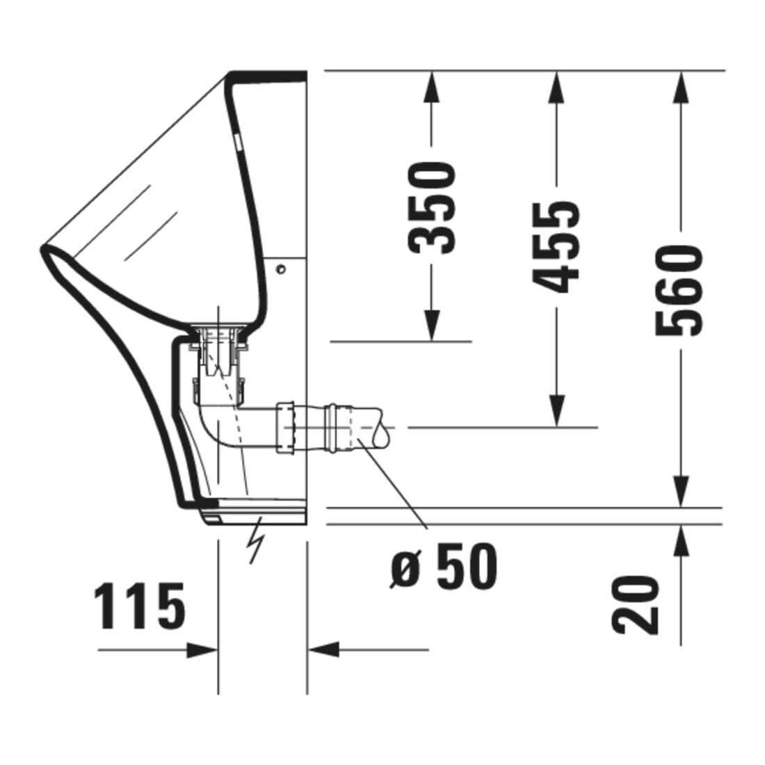 Duravit Elektronik-Absaug-Urinal DuraStyle 30x34cm, Netzanschl., riml., o. Fl, weiß