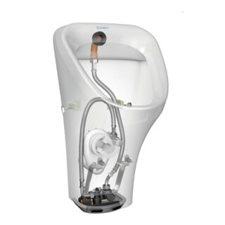 Duravit Elektronik-Absaug-Urinal DuraStyle 30x34cm, Zul hi, Bat-A, o. Fl, we