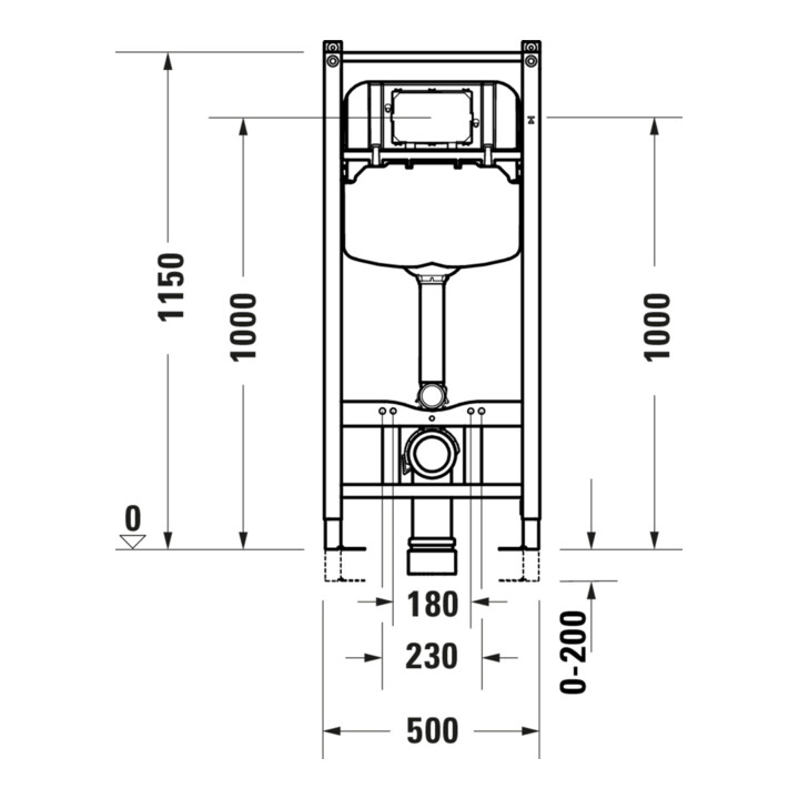 Duravit Élément WC Basic DuraSystem 115 cm, cloison sèche, mécanique, avant