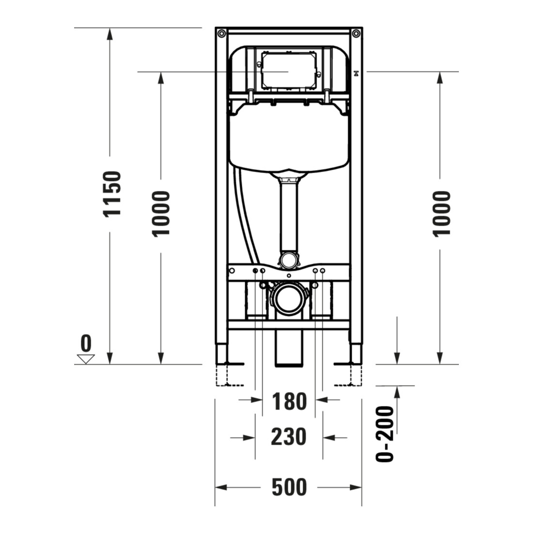 Duravit Élément WC DuraSystem 115x12,6 cm, pour cloison sèche