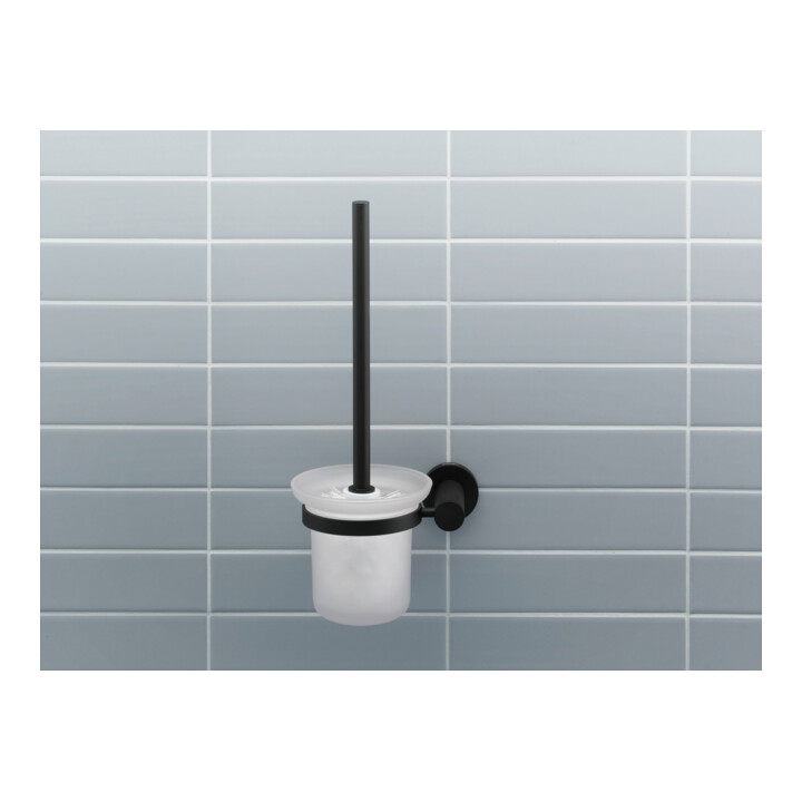 Duravit Ensemble brosse D-Code 15,4x34,2x15,4 cm, mural, noir mat