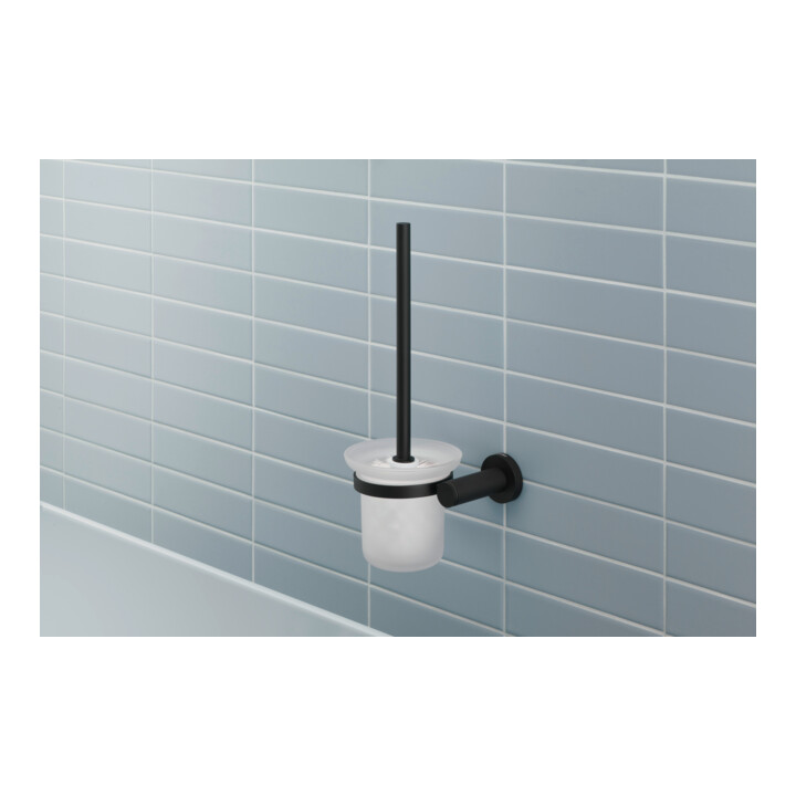 Duravit Ensemble brosse D-Code 15,4x34,2x15,4 cm, mural, noir mat
